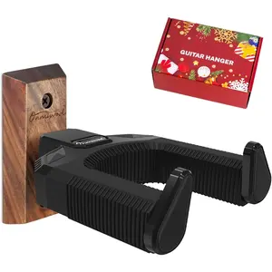 Guitar Wall Mount, Auto Lock Black Walnut  Guitar Hanger, Guitar Wall Hangers, Guitar Holder Hook Wall Stand for Classical, Acoustic, Electric Guitar, Bass,  for Guitar Player