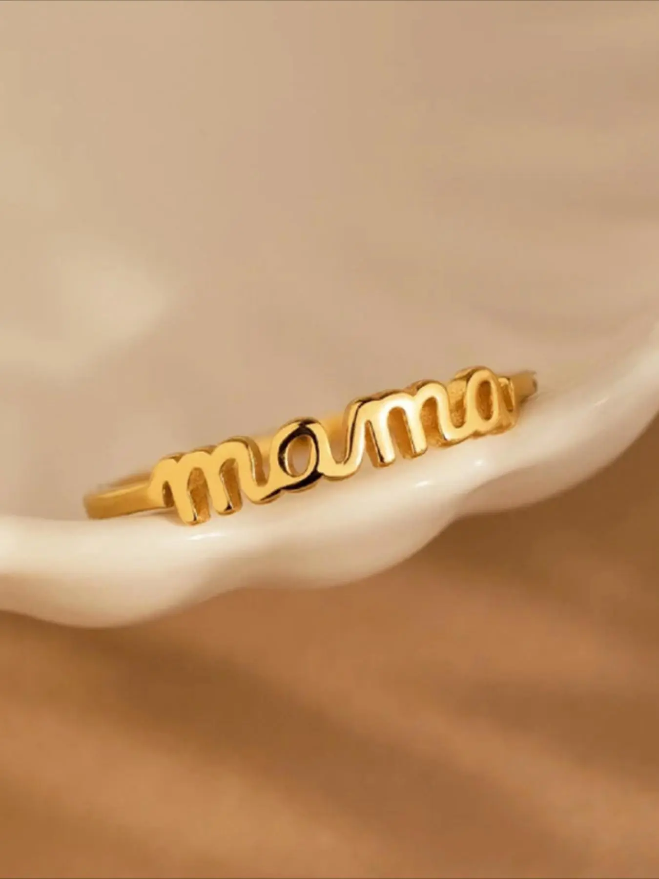 Fashionable Letter Design Ring, Simple Plain Color Ring for Women & Girls, Trendy All-match & Exquisite Jewelry for Birthday Gift, Stackable Rings, Statement Multi Ring, Elegant Ring, Alphabet Design Ring, Stacking Ring
