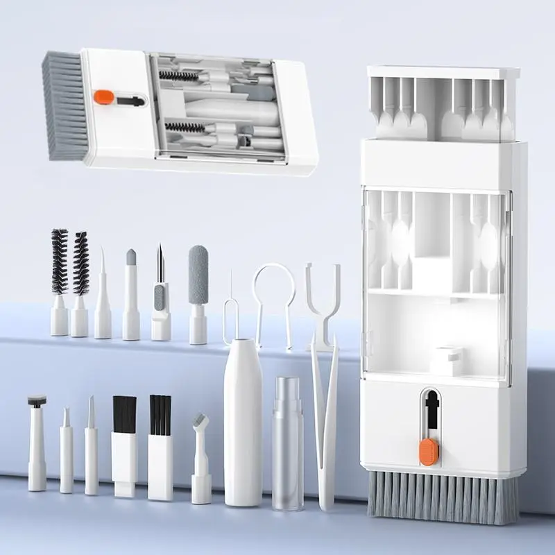 22-in-1 Multi-functional Digital Cleaning Kit, Port Cleaning Tools, Keyboard Brush & Keycap Puller & Screen Cleaner Liquid, Phone & Electronics Deep Cleaning Tool, Laptop Cleaner, Camera