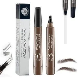 2-Tip Waterproof Brow Pen - Microblading Eyebrow Pencil (Dark Brown)