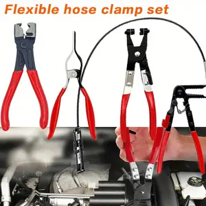 4 Pack Hose Clamp Pliers Set, Car Fuel Oil Water Hose Clamp Tool, Long Reach Wire Spring Pliers Remover Vice Grip for Automotive Coolant Radiator Heater