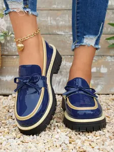Women's Fashion Colorblock Flat Shoes, Lightweight Multifunctional Casual Shoes, Bowknot Decoration, Versatile Stylish Footwear, Color Blocked Shoes