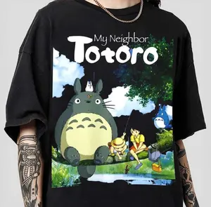 Cute Anime Totoro Unisex T-Shirt, Totoro Japanese Shirt, Studio Ghibli Shirt, Anime Graphic Tee, Gifts For Anime Lover, Anime Lover Gift