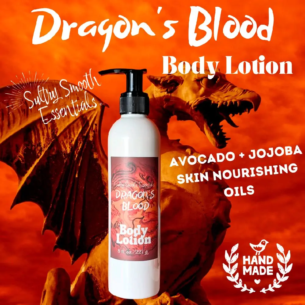 Dragon's Blood Body Lotion - All-Natural Selfcare Moisturizer with Ultra-Rich Avocado, Jojoba Oils, Handcrafted to Hydrate, Soothe, and Support Skin Repair, Soothing