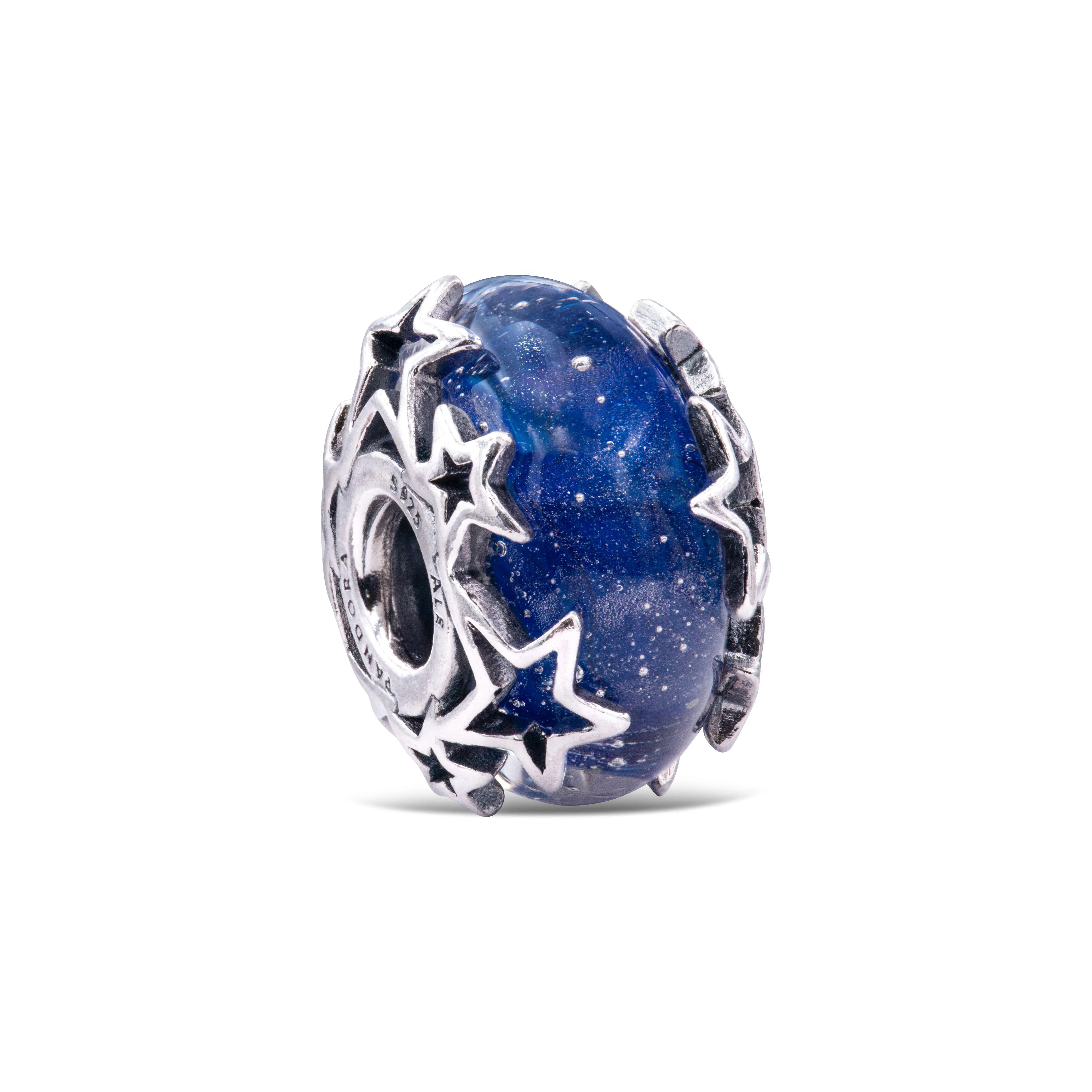 Pandora Galaxy Blue & Star Murano Charm 790015C00