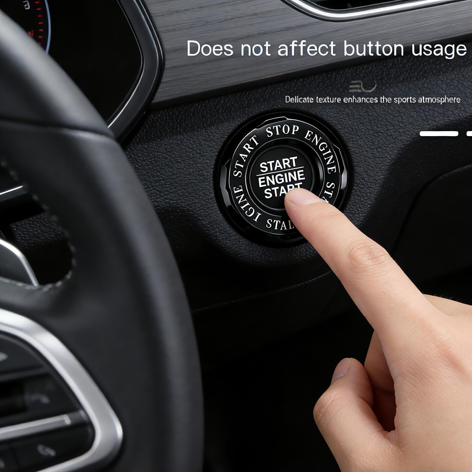 JOYTUTUS Ignition Device Decor Key Cover Car Interior Sticker for Motorcycle Lock Rotary Push To Start Button Cover Enhance Aesthetics