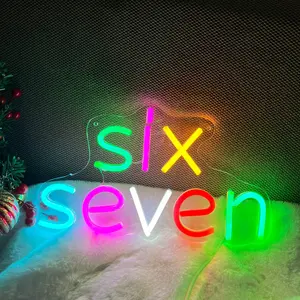Six Seven LED Neon Sign, Decorative Neon Light, Neon Lamps, Led Neon Lights, Number 67 Design Indoor Decor Light, Home Decor Lighting, New Year Christmas Party Festival Decoration, USB Powered