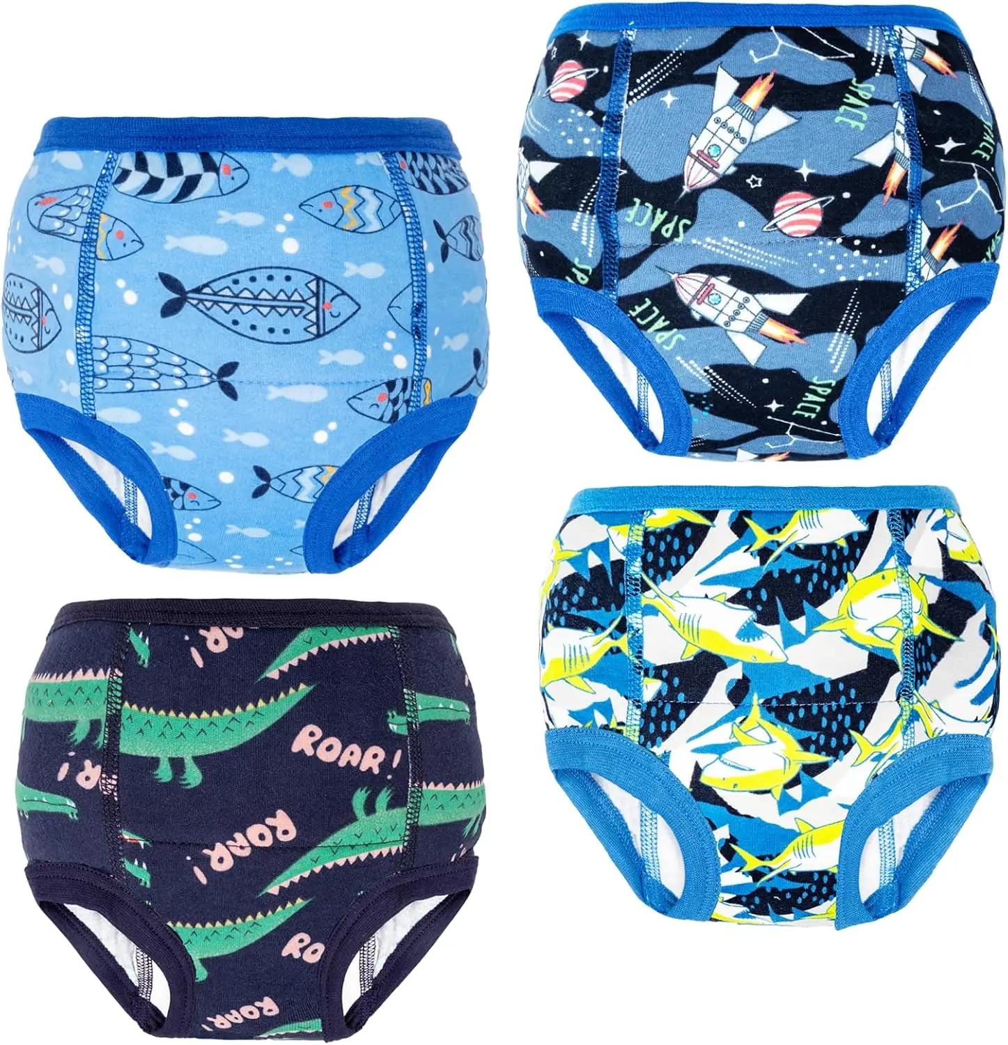 Kids' Absorbent Cotton Diaper Training Pants, Toddler Potty Training Underwear, Breathable Soft Boys' Underwear for 2-9 Years Boys and Girls