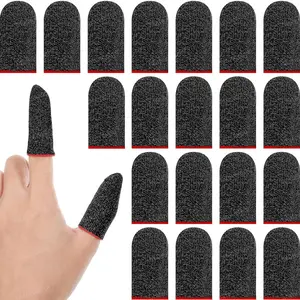 Mobile Phone Gaming Finger Sleeves, 20PCS Finger Sleeves Compatible with All Touchscreen Devices, 0.15mm Superconducting Nanofibers, Smooth Feel, Anti-Sweat, Extremely Thin, Red Edge, Accessories, Smartphone