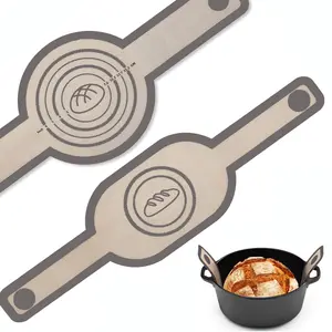 Silicone Bread Sling Oval and Round for Dutch Oven, Non Stick Reusable Silicone Baking Mat with Long Handles Sourdough Bread Baking Supplies and Making Tools