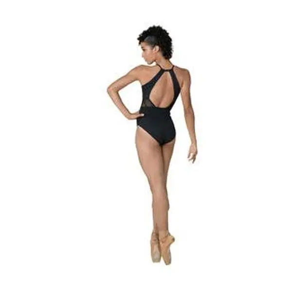 Danz N Motion 21105A Adult Brigitte High Neck Leotard with Sheer Waist