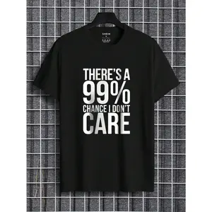 Manfinity Dauomo Men Cotton Slogan Graphic Tee