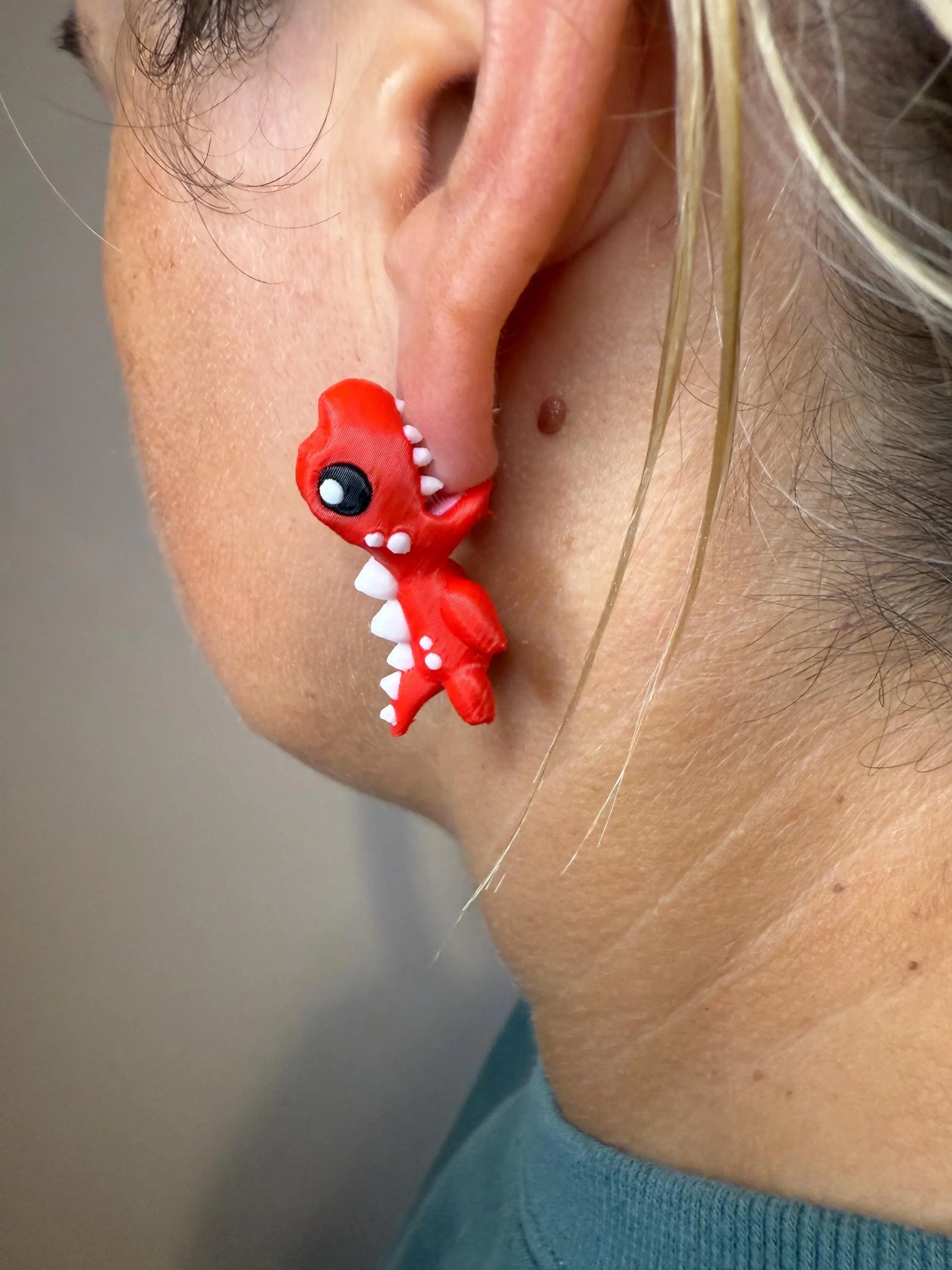 Dinosaur T-rex Chomper Earrings | Cute Dino Dangle Jewelry | Jurassic Gift for Dinosaur Lovers | Fun Statement Earrings for Women