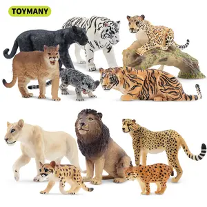 12PCS Big Cat Animal Figurines Playset, Realistic Lion Tiger Leopard Jaguar Cheetah Wildlife Figures, Educational Toys for Kids Toddlers, Cake Toppers & Collector Display, Solid Plastic