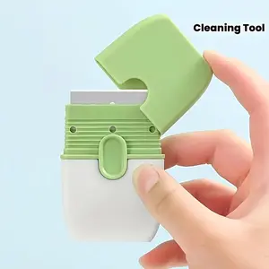 Multifunctional double-ended scraper, mini scraper with protective cover, tile scraper, multi-purpose cleaning tool, perfect for bathroom kitchen floor window