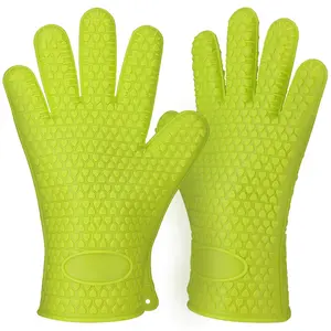 ProGrade Silicone Oven Mitts - HeatResistant BBQ Gloves for Grilling/Baking/Cooking. BurnProof Handling Hot Pots, Pans, Meat Bakeware