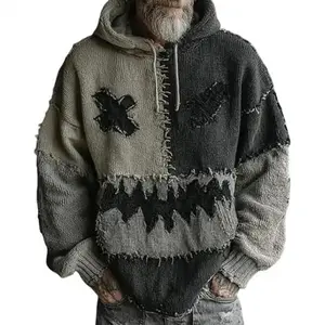 3DPrintRetroHalloweenPumpkinFaceContrastPrintHoodieHalloweenSpookyFaceSweatshirtforManMenswearTops