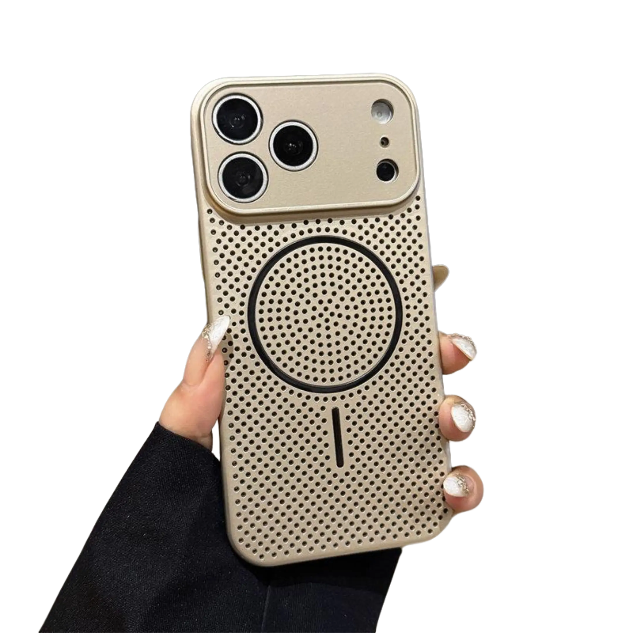 2026 summer super strong honeycomb cooling phone case, fully equipped with lens anti drop protection, game and live cooling phone protection case, suitable for iPhone 17 Pro Max, 16, 15 Plus, 14, 13, 12 Magsafe cooling phone case.