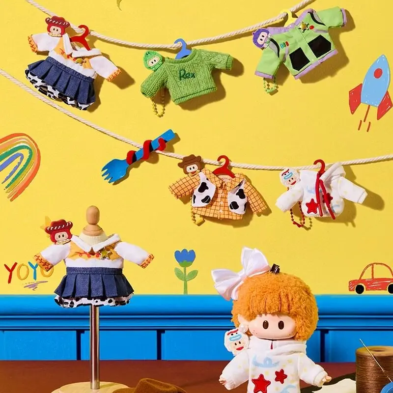 YOYO × Toy Story 5 Doll Outfit Pendant vivid movie character styled mini doll clothes charms lightweight bag accessories to match your plush dolls and daily backpacks, Back To School