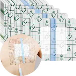 Waterproof Dialysis Port Shower Cover Pd Catheter Shower Shields Dialysis Catheter Shower Protector 9"x9" Picc Line Bandage with Non-Stick Center Pad (Pack of 25)