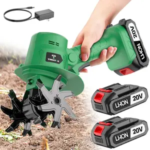 Handheld Soil Tiller, 20v Electric Cordless Tiller, 235RPM,5-Inch Tillage Width, 4-Inch Tillage Depth, Suitable for Weeding, Loosening Soil, Tilling, Ditching, and Mowing.