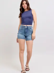 Layla Judy Blue High Waist Tummy Control Cool Denim Short
