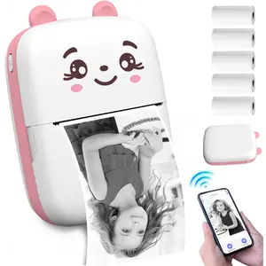 Sticker Printer - Printpods Mini Printer with Stickers, Portable Thermal Printer Print Pod, Wireless Inkless Printers, Thermal Label Printer, Sticker Maker, Office & Home Use, Portable Thermal Printer for iphone, for Notes, Journal, DIY, Kids Gift