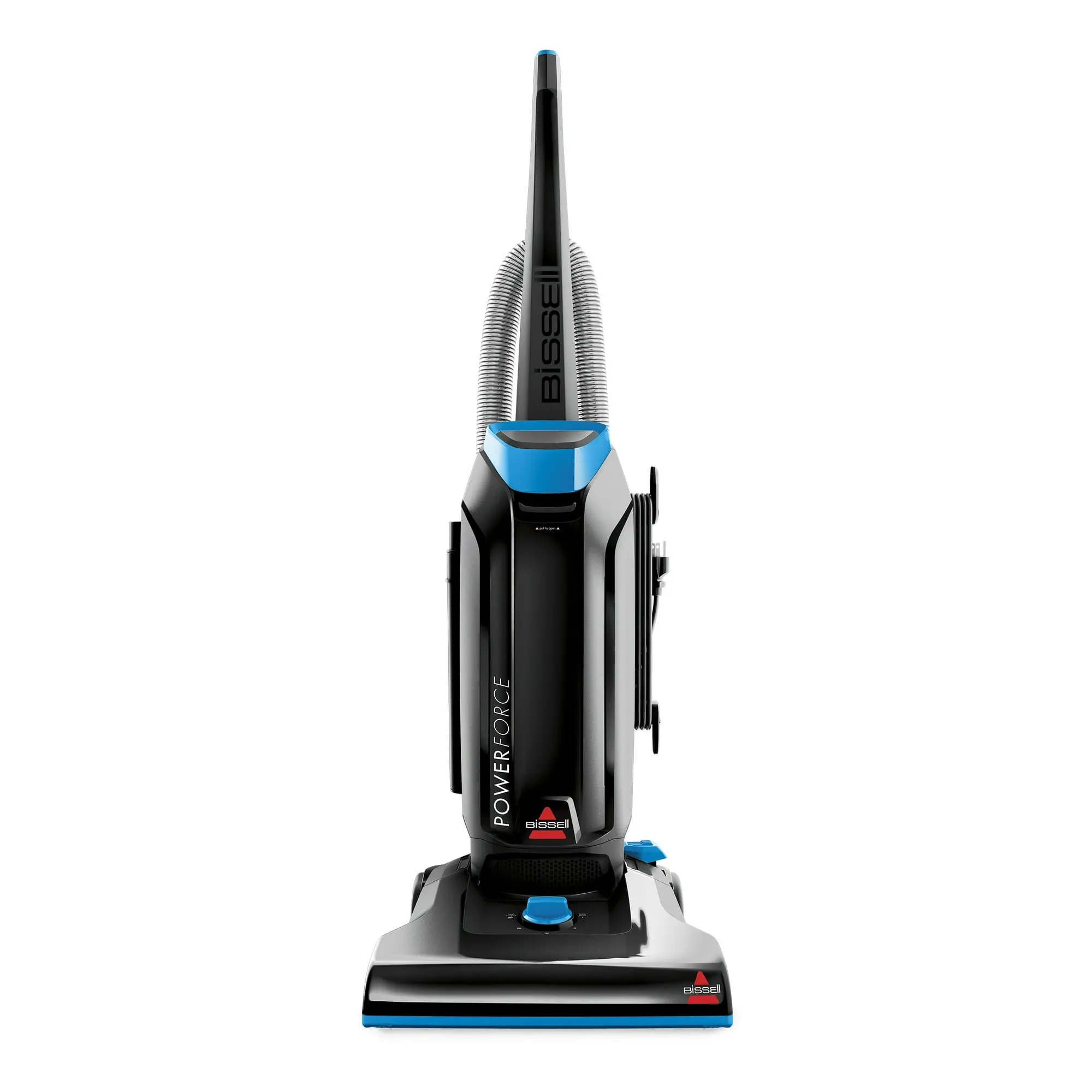 BISSELL PowerForce Bagged, Upright Vacuum, Powerful Suction, Allergen Filtration Bags, Flexible Reach, 1739, Black & Blue