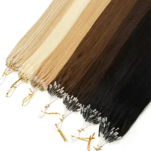 Micro Loop Real Machine Remy Human Hair Extensions 30g/pack Natural Straight Easy to Wear at Home Application for Women 50 Strands 12inch-20inch