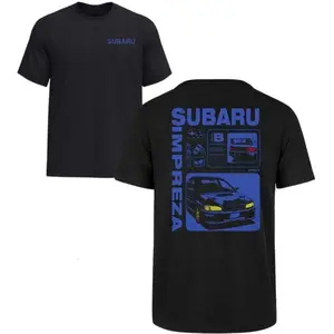 Subaru Impreza Brutalist Racing T-Shirt, 2-Sided Print Soft Unisex Tee, Gift for Car Racing Enthusiast Streetwear Minimalist Style