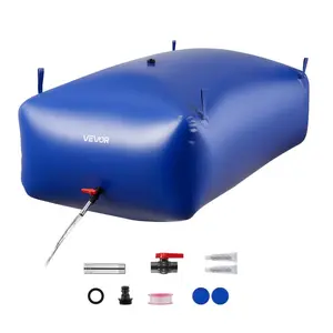 VEVOR Water Storage Bladder 264.2 Gallon Large Capacity Water Bag, Portable Collapsible Soft Waters Container, Leakproof Tear-Resistant PVC Emergency Waters Storage Tank for RV Truck Outdoor Use