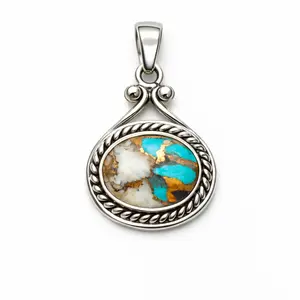 Turquoise & Spiny Oyster Pendant