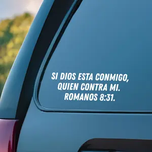 SI Dios esta Conmigo, Quien contra Mi - Romanos 8:31 Sticker - Premium Car Transfer Decal Vehicle Exterior Decoration