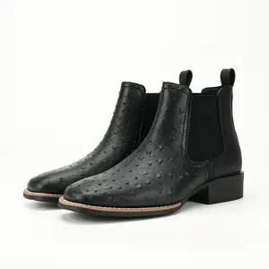 Men's Western Cowboy Boots, Square Toe Chelsea Boots And Bare Cowboy Boots, Men's Casual Retro Fashion Boots, Brown