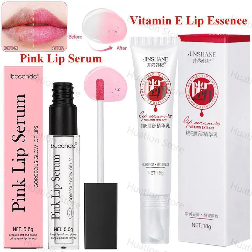 Natural Pink Lip Serum - Daily Compact Lip Treatment for Lightening Dark Spots, Repairing Lines, Moisturizing & Achieving a Radiant Evening Pout, Hydrate, Lip Care