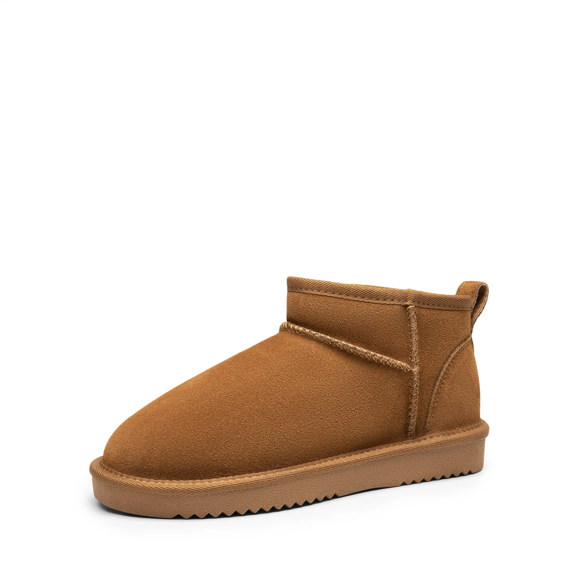 Dream Pairs FuzzyClassic Mini Ankle Snow Boots – Genuine Suede, Water-Resistant, Memory-Foam Slip-On Warmth, Shoe, Footwear, Women, Shoes