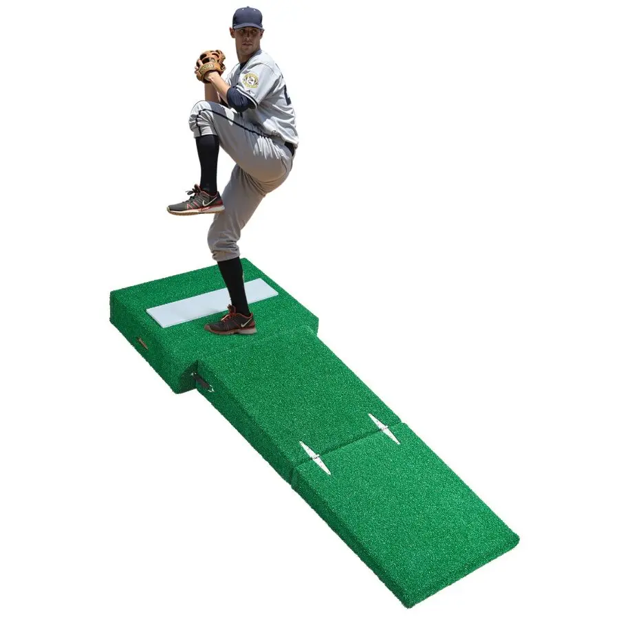 【Summerfinds】 Portable Pitching Mound, 77 in Outdoor/Indoor Baseball Softball Practice Training Equipment, Softball Aid with Antifade Turf, Pitching Rubber, Carry Handlesdealsforyoudays