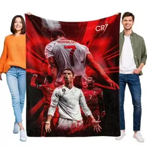 Star CR7 Cristiano Ronaldo Football Player Blanket Soft Micro Flannel Fuzzy Throw Blankets for Adults Bed Couch Car All Season Birthday Gift It is an Excellent Gift for Children, Family and Friends