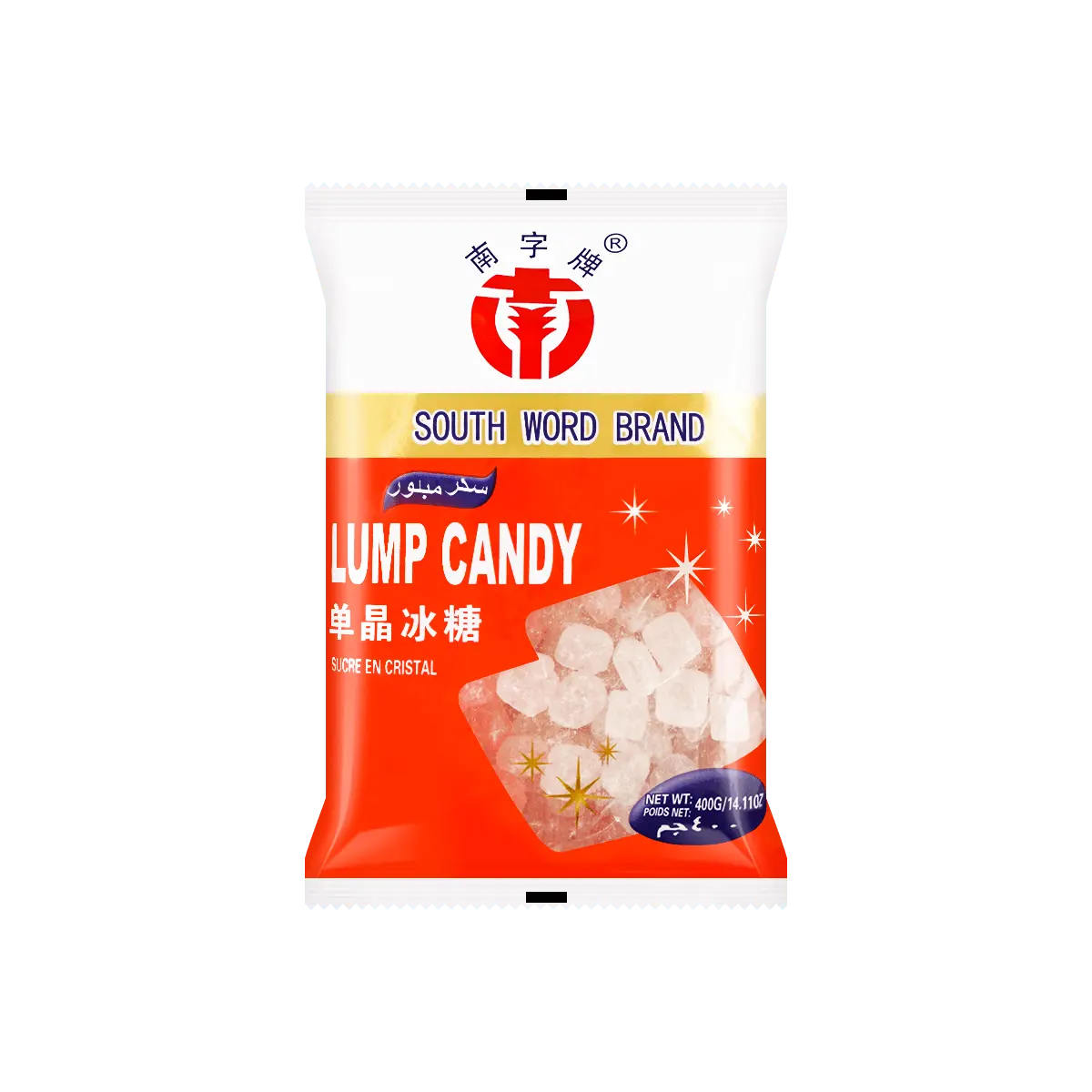 SOUTH WORD Brand Single Crystal Rock Sugar 400g - Pure Natural Sweetener for Tea, Coffee, Baking & Cooking