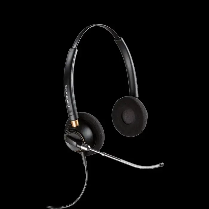HPI Poly 783P8AA-ABA EncorePro 520V Noise-Canceling Adjustable Metal Headset Mic with Quick Connect, Quick Disconnect Binaural Voice Tube Microphone, Black