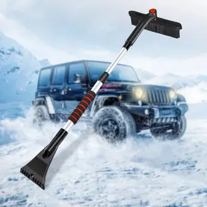 JoyTutus Car Snow Shovel Extendable Ice Scraper Winter Auto Windshield Cleaner Brush Detachable Broom Snow Removal Tool Accessories Durable ABS Material 41.5" Adjustable