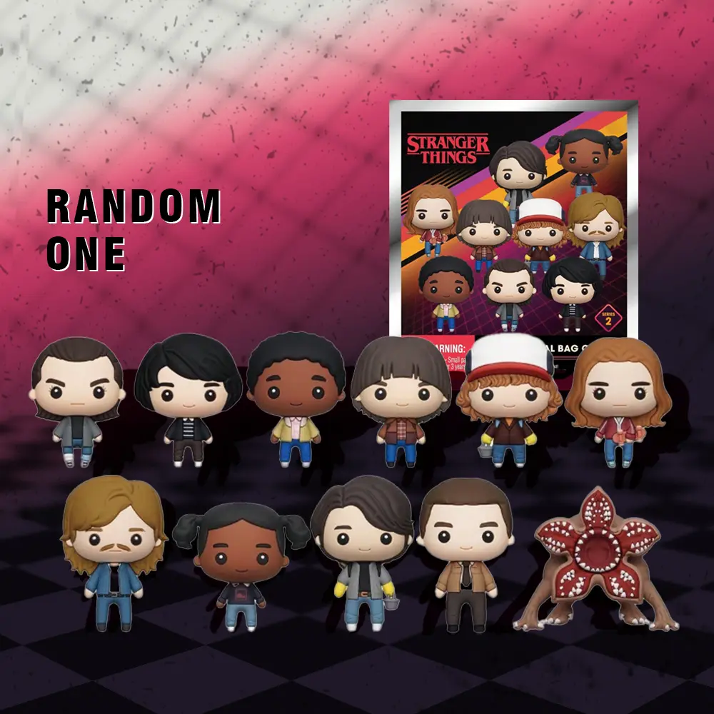 Officially Licensed Stranger Things 3D Anime Series 2 Mystery Blind Bag Bulk Bag Clip Keychain - Keychain Series Figures, Mike Wheeler/11 Exquisite Collectible, Christmas/Birthday Gift for Family/Friends