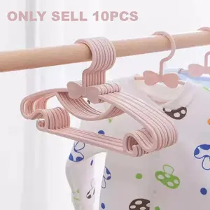 10pcs Childrens Clothes Hangers, Home Use Kids Pants Rack, Baby Clothing Stand, Multifunctional Bowknot Design, Ideal for Babies & Toddlers, Space Saving Hanger