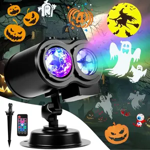 Brighter Halloween Decorations Projector Lights and Christmas Projector Outdoor 2024 Upgrade, 19 HD Effects (3D Ocean Wave & Patterns), 11 Holiday Projector Home Party Light Show