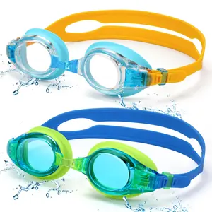 Aegend Kids Swimming Goggles - Silicone, Safe, Odorless, Waterproof, Flexible, High-Transmittance Wideview Sports Eyewear with Interchangeable Nosepieces, Detachable for 4-16 Year Old Youth, Hightransmittance