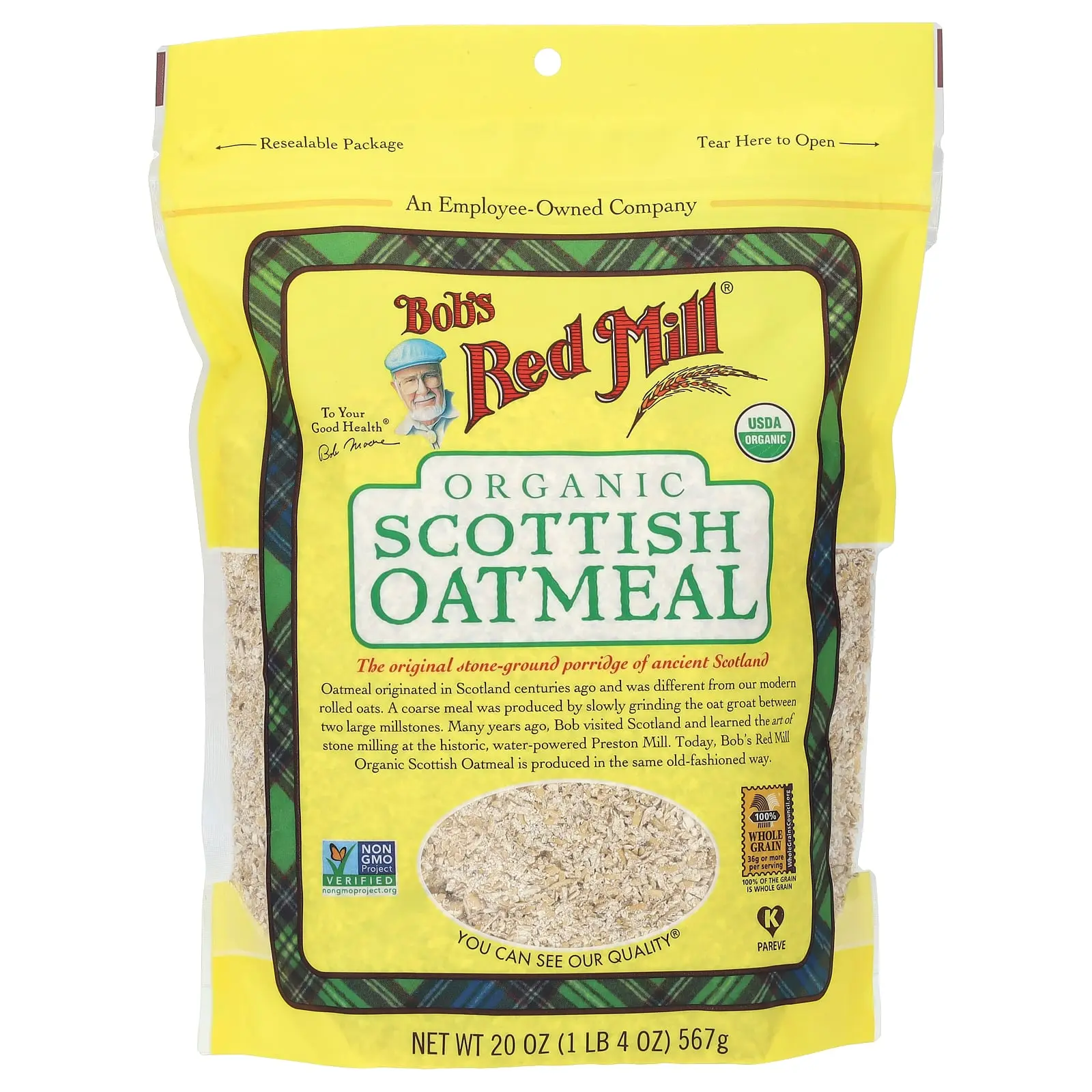 Bob's Red Mill Organic Scottish Oatmeal, 20 oz (567 g)
