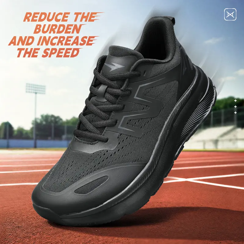 Men's Slip-On Sports Shoes - Lightweight Breathable Mesh Fabric Athletic Trainers, Casual Closed Footwear for Running, Everyday Styles Sneakers, Footwear Fashion Back to School Shoes