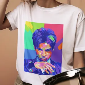 Prince |   Pop Art Portrait T-Shirt - Colorful Geometric Graphic Tee for Trendsetters |     Men's and Women's 100% Cotton Printed Pattern T-Shirt in Black and White