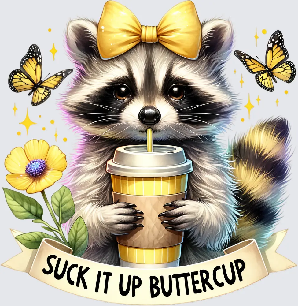 Suck It UP Buttercup Raccoon