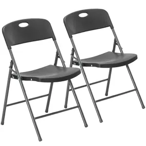 Plastic Folding Chairs Heavy Duty, Ergonomic Stackable Dining Chairs with 330 LB Capacity, Portable Seating for Home Office Conference Wedding Party Patio Garden Indoor Outdoor